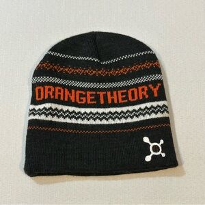 Orangetheory Fitness Logo Knit Beanie Black Orange Winter Hat
